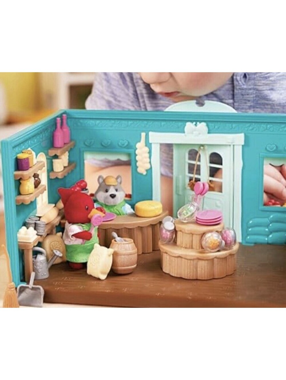 Li'l Woodzeez Honeysuckle Hollow General Store Playset WZ6629 Teal Toy Shop NIB - Picture 8 of 10